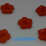 Lot de 5 boutons plastique couleurs rouge motif étoile 15 mm pour la couture